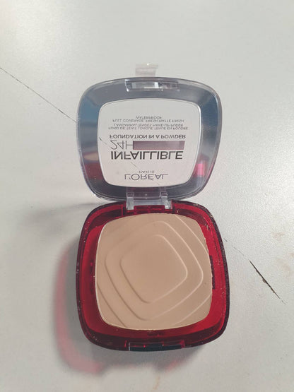 317906 - L'ORÉAL PARIS Pudër kompakte mat Infallible 24H, 50g, mbulim mesatar-të lartë, rezistente ndaj ujit, nuanca: 130 True Beige