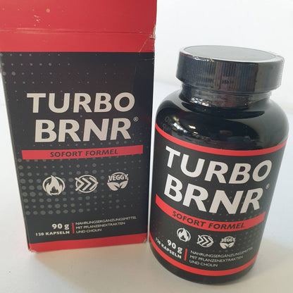 300744 - BRNR TURBO Formula e Metabolizmit të Menjëhershëm me Kolinë, Ekstrakt Çaji Jeshil, Glukoman, Garcinia Cambogia, Guarana, 120 Kapsula