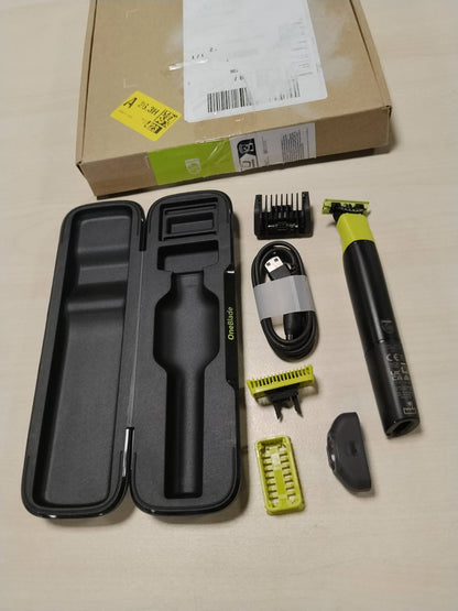 315522 - PHILIPS OneBlade 360 Fytyrë & Body me Lidhje Aplikacioni - Makinë Elektrike për Shkurtimin e Mjekrës, Rrojtore dhe Pastrues Trupi me Teknologji 360, Pajisje Shkurtimi 5-në-1 e Rregullueshme, 1 Kit Trupi, Çantë Udhëtimi, QP4631/65