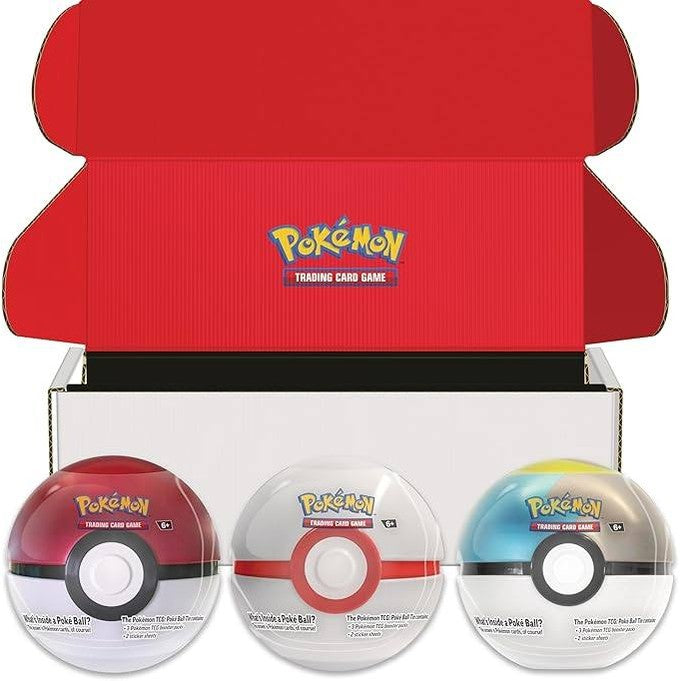 231105 - Pokémon TCG: Paketë me 3 kuti Poké Ball 2024 – Poké Ball, Premier Ball dhe Moon Ball. Ekskluzive për Amazon (përfshin 9 paketa përforcuese Scarlet & Violet + ngjitëse).