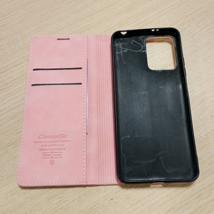 320590 - CHOCOYI Mbrojtëse lëkure për Xiaomi Poco X5 5G/Xiaomi Redmi Note 12 5G, Mbrojtëse prej lëkure PU, Mbyllje magnetike, Vende për karta, Funksion mbështetëse - Rozë