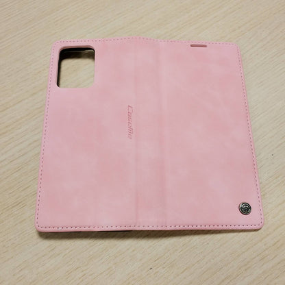 320590 - CHOCOYI Mbrojtëse lëkure për Xiaomi Poco X5 5G/Xiaomi Redmi Note 12 5G, Mbrojtëse prej lëkure PU, Mbyllje magnetike, Vende për karta, Funksion mbështetëse - Rozë