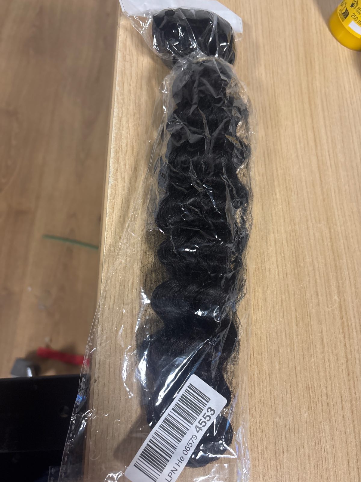 315397 - gjatje flokësh kaçurrela të thella, 18 inç, 8 copë, 120g, me kapëse, flokë të vërtetë njerëzorë, ngjyrë e zezë natyrale, valë uji të dyfishtë