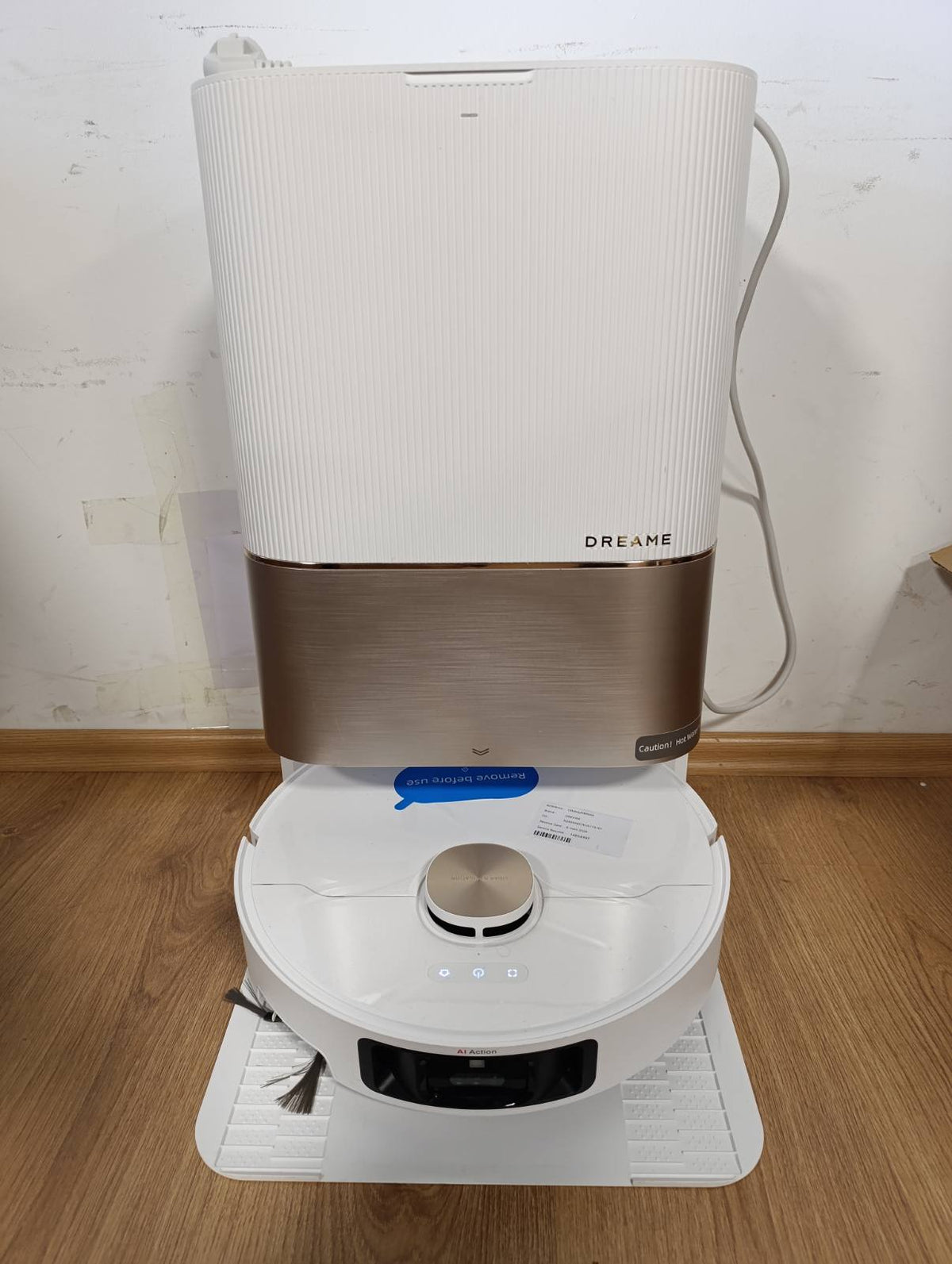 292007 - DREAME Fshesë me korrent robotike X40 Ultra e plotë me mopë të lëvizshme dhe të ngritshme, furçë anësore të ngritur, thithje 12,000 Pa, mopë dhe pllakë larjeje me ujë të ngrohtë deri në 70°C, furça të ngritshme