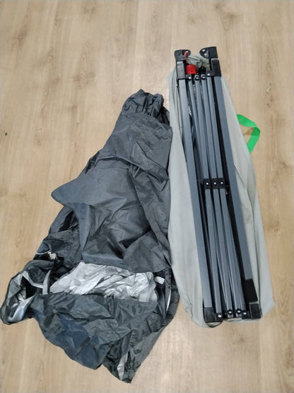 292171 - VOUNOT Gazebo Kopshti 3x3m, tendë e palosshme, mure të palosshme, ujit të papërshkueshëm nga UV, lartësi e rregullueshme, çantë mbajtëse, gri