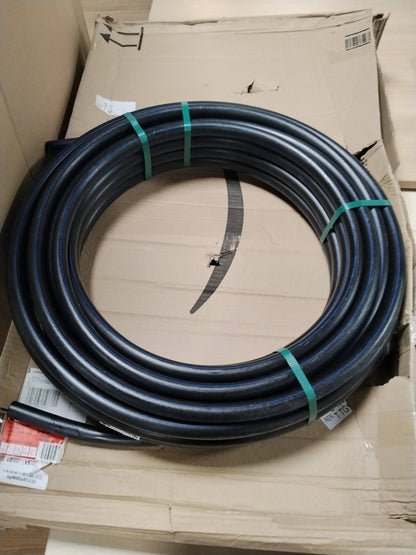 322312 - Suinga Tub kopshti 25 mm blu konik i bërë nga polietileni me dendësi të lartë, presioni maksimal: 10 bar, Bobinë 25 metra, e zezë