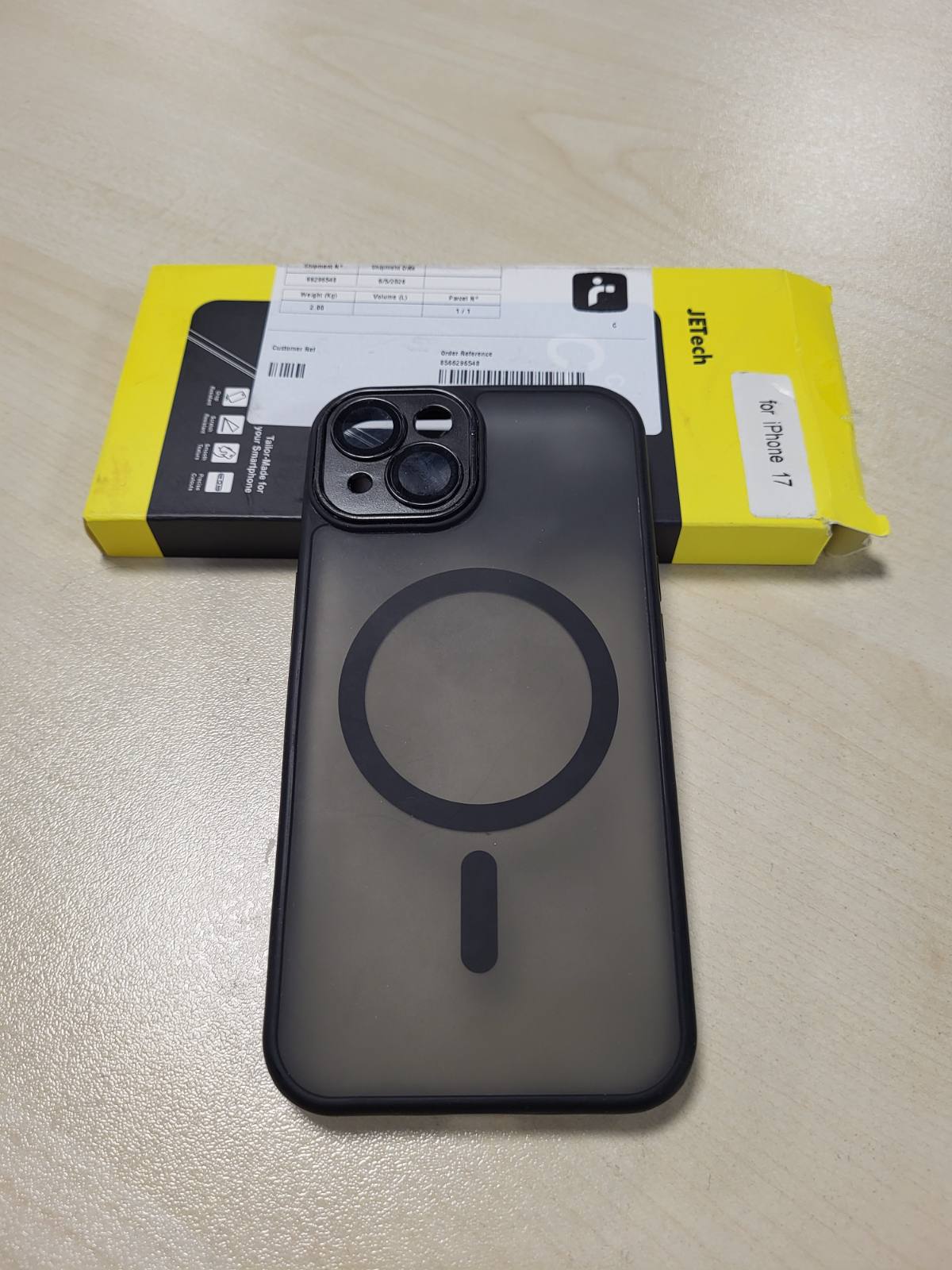 274043 - CANSHN Mbulesë magnetike për iPhone 14 (6.1 inç), e pajtueshme me MagSafe, mbulesë e pasme mat transparente, e zezë
