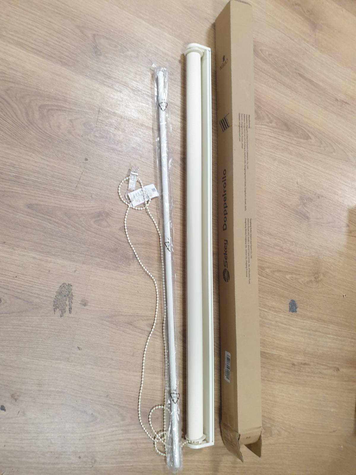 255978 - SEKEY Perde me rul të dyfishtë, 90 cm e gjerë, 90 x 130 cm, ngjyrë bezhë dhe kafe