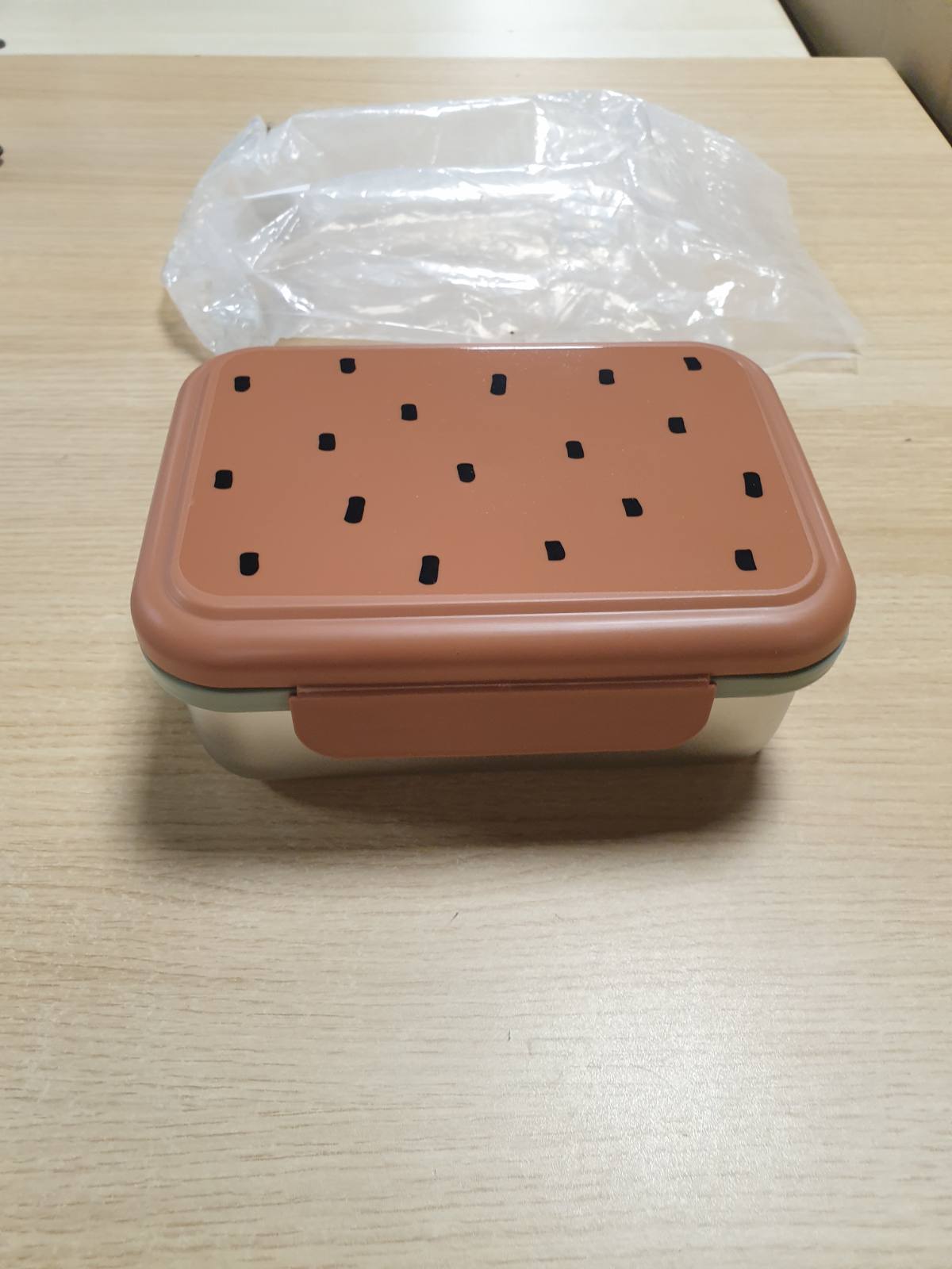 298439 - LÄSSIG - Kutia e drekës/kutia e mëngjesit për fëmijë, çelik inox, e qëndrueshme, për kopsht dhe shkollë, printime të lumtura, karamel