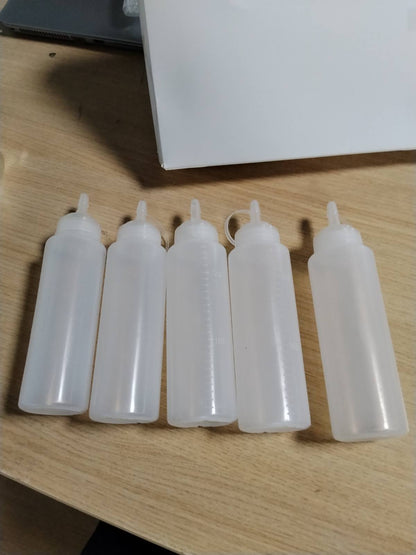 294595 - LESIVEN Shishe Shtrydhëse plastike 250 ml (8 oz), pako me 5 shishe me kapakë, pa BPA, të pa rrjedhshme
