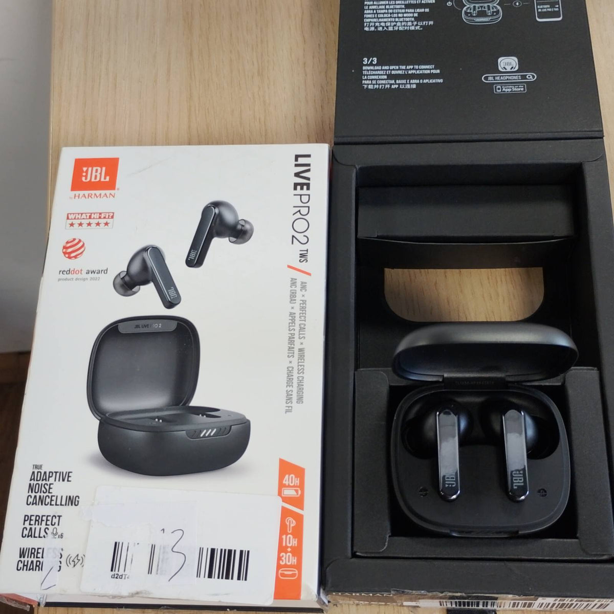 319353 - JBL KUFJE LIVE PRO 2 TWS True Wireless, Bluetooth, anulim zhurme, 6 mikrofonë, IPX5, deri në 40 orë jetëgjatësi baterie, të zeza