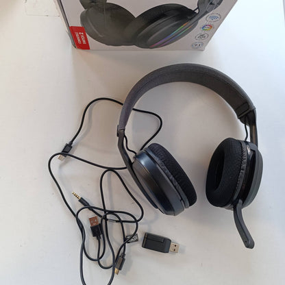 299522 - SUBSONIC Kufje për Lojëra Vektra - Kufje pa tel me LED RGB, Mikrofon të tërheqshëm, Kontrolle në kufje, Zë stereo - I pajtueshëm me PS5, Xbox, Switch 2, Switch, PC dhe Smartphone - E zezë