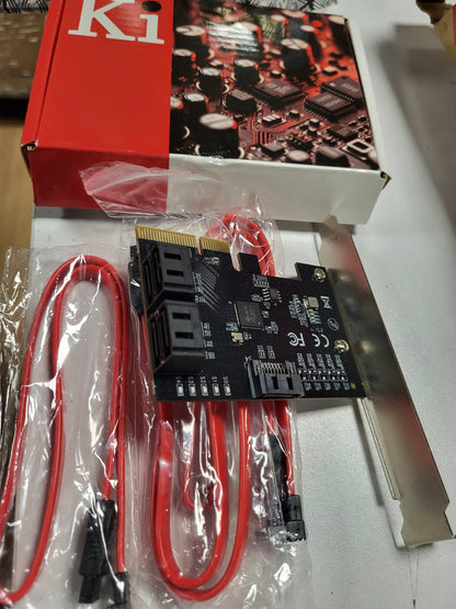 299505 - KARTË KONTROLUESE KALEA-INFORMATIQUE PCIe 3.0 x4, 5 PORTA SATA 3.0 6G, ÇIPSET JMB585