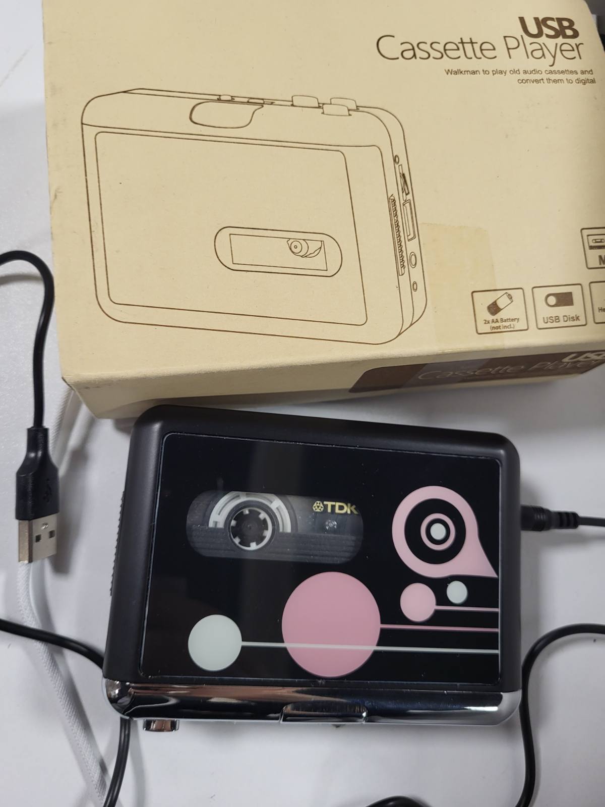 299621 - RYBOZEN Kasetofon Portativ me Kasetë USB në MP3, Konvertues nga Kaseta Muzikore në Dixhital, Regjistro në Njësi Flash USB, Nuk Kërkohet PC