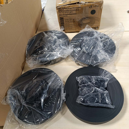 292217 - VOUNOT Set Shiritash Privatësie PVC, 300m x 4.7cm, 600 Kapëse Shirita Mbrojtës për Ekran Privatësie, Gri