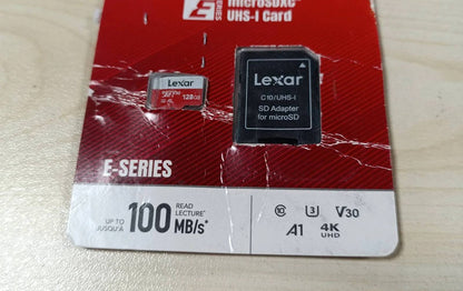 274047 - Lexar Kartë Micro SD 128GB me adaptor, Shpejtësi leximi deri në 100 MB/s, UHS-I, U3, A1, V30, C10, Kartë SD microSDXC 4K UHD për kamerë, Smartphone