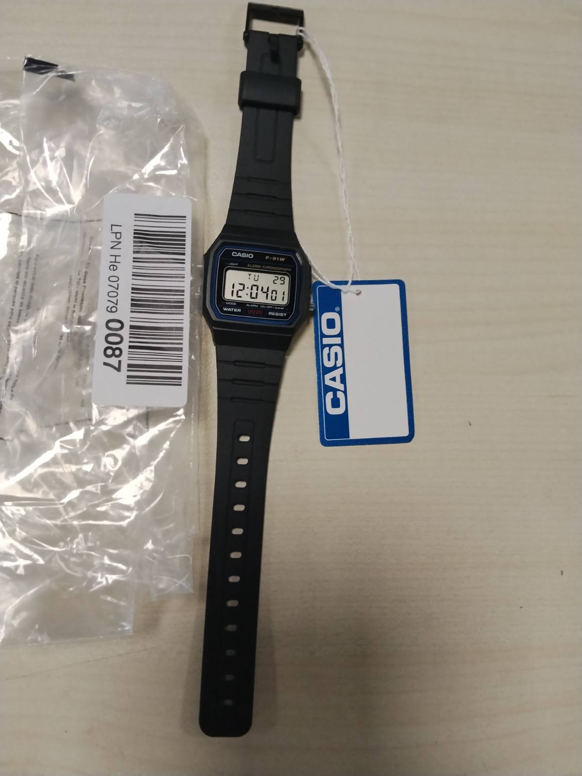 320025 - CASIO Ora Unisex F-91W-1YEF