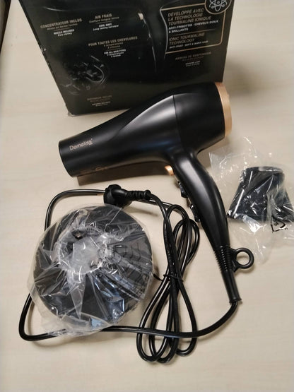 301992 - DEMELESS Tharëse flokësh 2200W – 2 shpejtësi, 3 temperatura – Teknologji turmaline – Përfshin koncentrator dhe difuzor – I lehtë