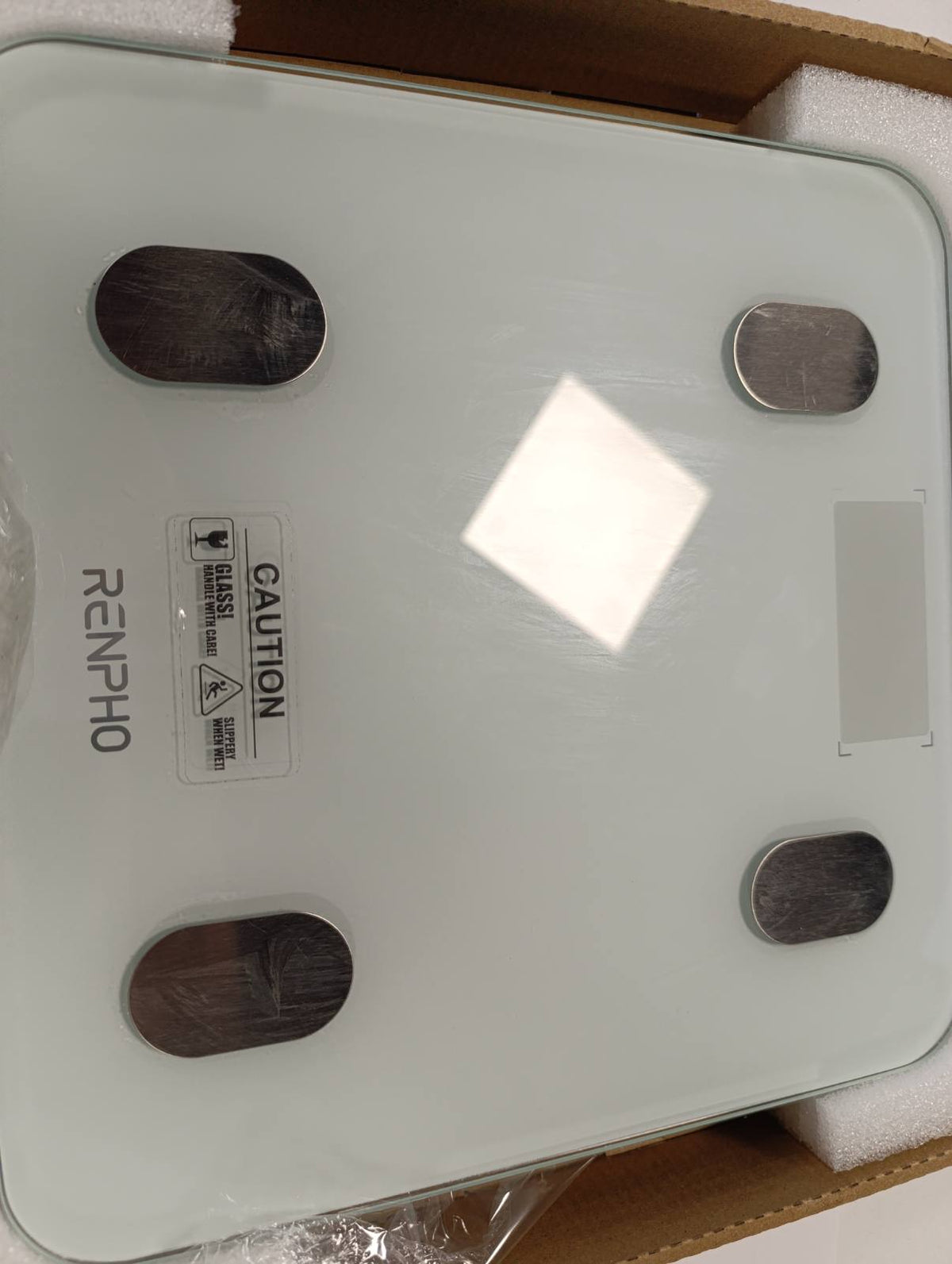 300741 - RENPHO Peshore dixhitale banjoje Bluetooth për dhjamin e trupit me sensorë me precizion të lartë, kapacitet 180 kg/400 lbs