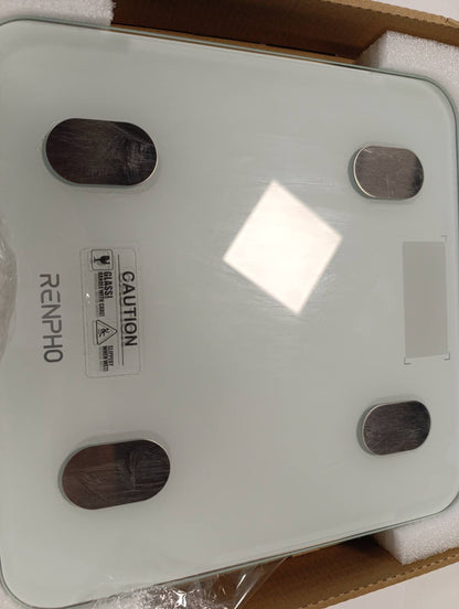 300741 - RENPHO Peshore dixhitale banjoje Bluetooth për dhjamin e trupit me sensorë me precizion të lartë, kapacitet 180 kg/400 lbs