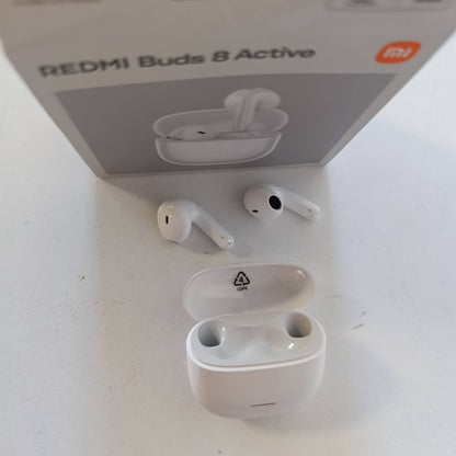 296038 - XIAOMI Redmi Buds 8 Active, Kufje gjysmë-në-vesh, Jetëgjatësi baterie 37-orëshe, të bardha
