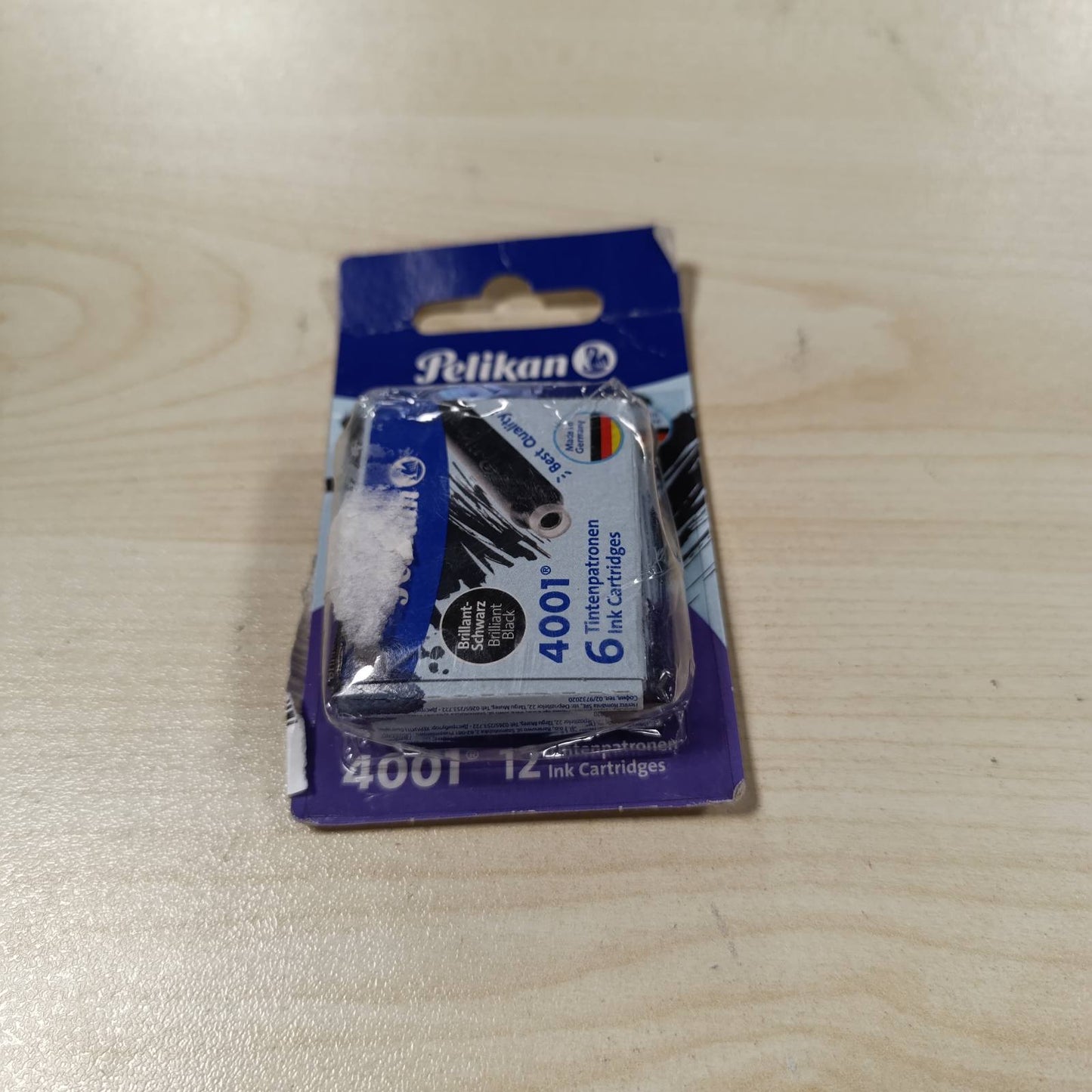 277274 - PELIKAN Fishekë Standarde Boje 4001 Bojë e Zezë Brilante, 12 copë