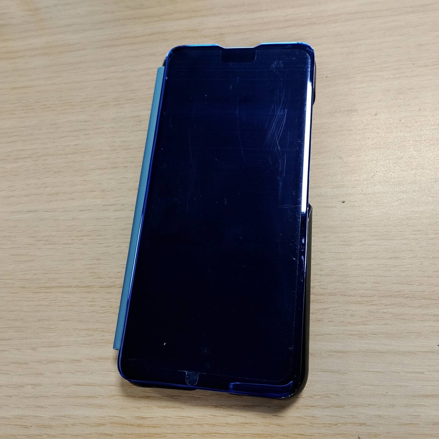274020 - YSNZAQ Mbrojtëse për Xiaomi Redmi Note 10 5G, Bookstyle me Mirror Makeup Clear Smart View, e palosshme, rezistente ndaj goditjeve, Blu pasqyrë