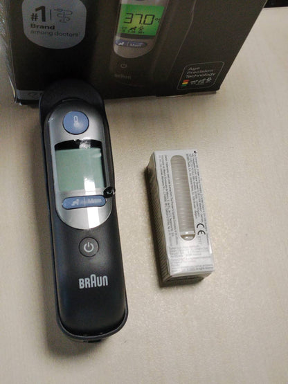307292 - BRAUN Termometër veshi ThermoScan 7, Teknologjia e saktësisë së moshës, Ekran dixhital me kodim ngjyrash, I përshtatshëm për foshnjat dhe fëmijët e vegjël