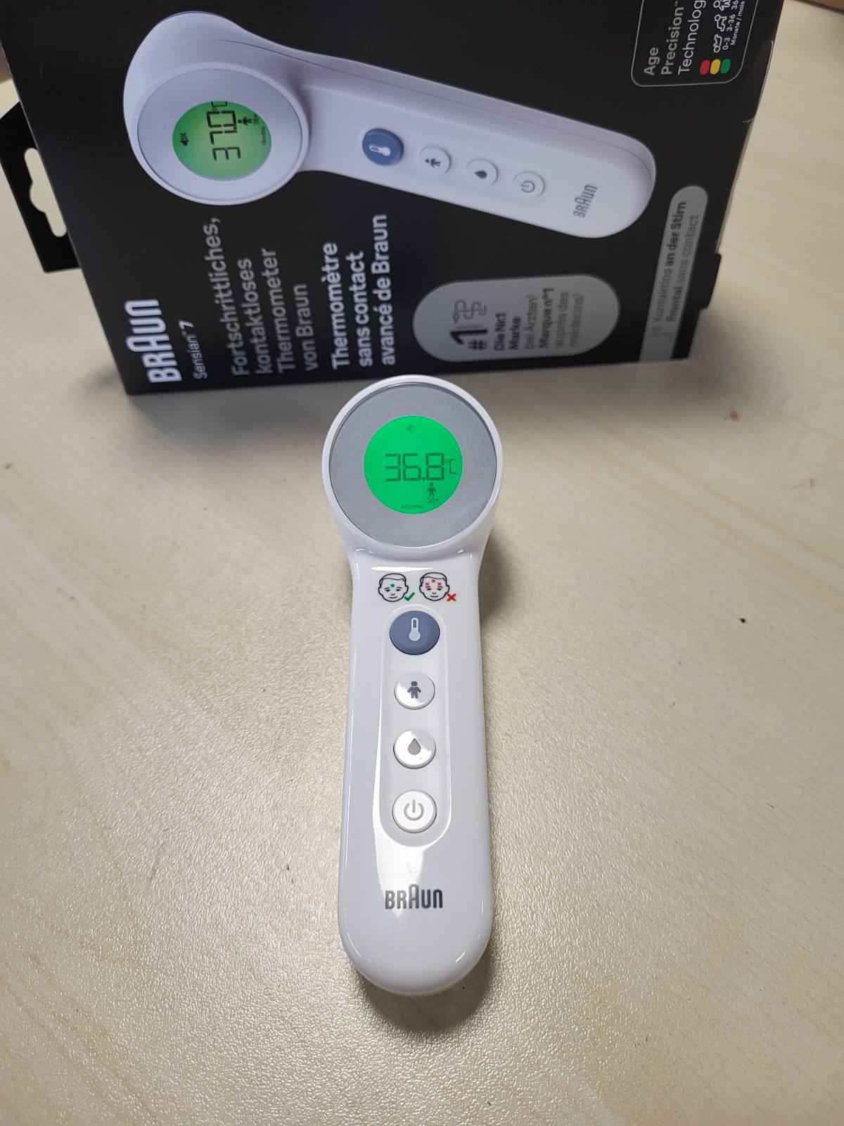 275099 - BRAUN Sensian 7 - Termometër ballit pa kontakt, Teknologjia Age Precision, 3-në-1, BNT400