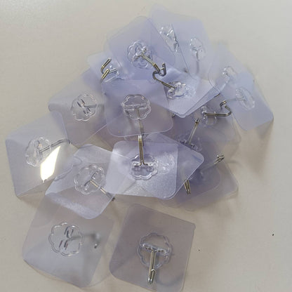289362 - RHIMOOAY Grepa vetëngjitëse me 25 pjesë, Grepa ngjitëse jashtëzakonisht të forta, nuk kërkojnë shpim, Grepa vetëngjitëse për mur, Grepa ngjitëse transparente për varëse kuzhine, banjo, muri dhe tavani, Maks. 10 kg