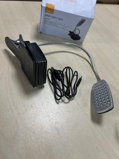 273759 - DAFFODIL ULT300 Llambë LED e Zezë me Kapëse dhe Bateri dhe Furnizim me Energji USB, 28 Llamba, 3 Mënyra Ndriçimi, për Zyrë, Shtrat, Punë, Lexim, Tastierë, Tavolinë, Libër, Ekran Kompjuteri