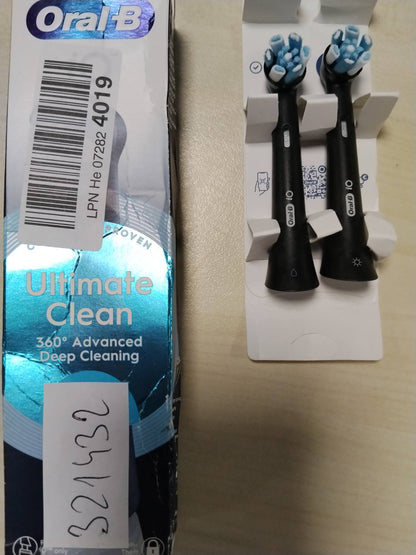 321432 - ORAL-B Koka Zëvendësuese iO Series Ultimate Clean të Zeza, 3 Koka të Rrumbullakëta Origjinale për Furçë Dhëmbësh Elektrike