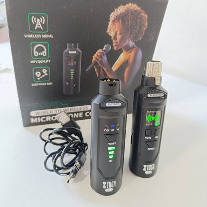 276201 - XTUGA TRANSMETUES DHE MARRËS XLR SF-1, 2.4G me Energji Phantom 48V, përshtatës mikrofoni i rikarikueshëm për mikrofonë dinamë/kondensatorë