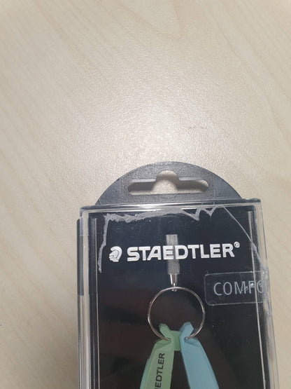 268999 - STAEDTLER Busull Mars Comfort, udhëzues boshti, bosht qendror, jeshile pastel dhe blu pastel, kuti e fortë me kapak, 556 00-PA1