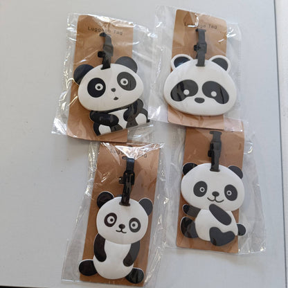 296507 - PANDA Etiketa bagazhesh udhëtimi, mbajtëse etiketash identifikimi PVC, 4 copë