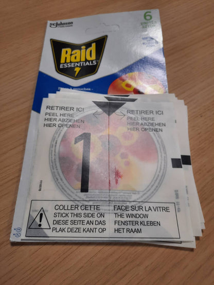 318756 - RAID ESSENTIALS Kurth për Mizat dhe Frutat, Ngjitëse për Dritare, Formë Lindjeje, 6 njësi