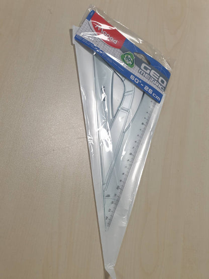 269667 - MAPED Vizore Shkollore Set Shkollor 60° Katror, Ana 26 cm më e Gjatë, Dizajn Transparent me Graduacione të Shtypura, Dorezë Ergonomike