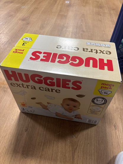 316110 - HUGGIES Pelena Extra Care Madhësia 3 (6-10 kg), 96 pelena, ekstra të buta, mbrojtëse kundër rrjedhjeve, hipoalergjike