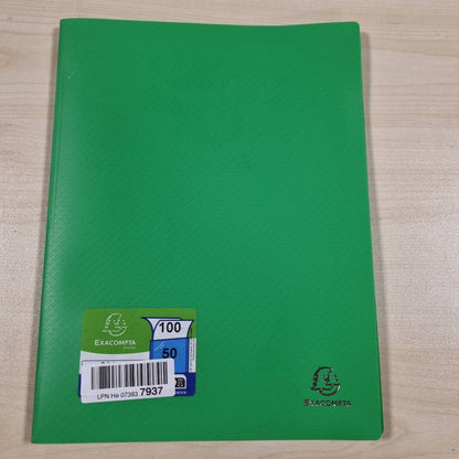 310486 - Exacompta - Ref. 8853E - Mbrojtës Dokumentesh OPAK - 50 xhepa kristali të lëmuar - 100 pamje - A4 - 24 x 32 cm - mbulesë polipropileni gjysmë e ngurtë - jeshile e çelët