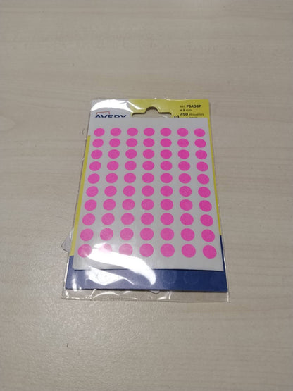 310758 - AVERY Qese me 490 pika vetëngjitëse rozë - Diametri 8 mm