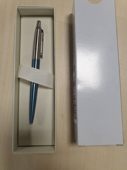 268781 - PARKER JOTTER STILOLAPS ME MAJË, BLU WATERLOO, MAJË MESATARE, BOJË BLU, KUTI DHURATE