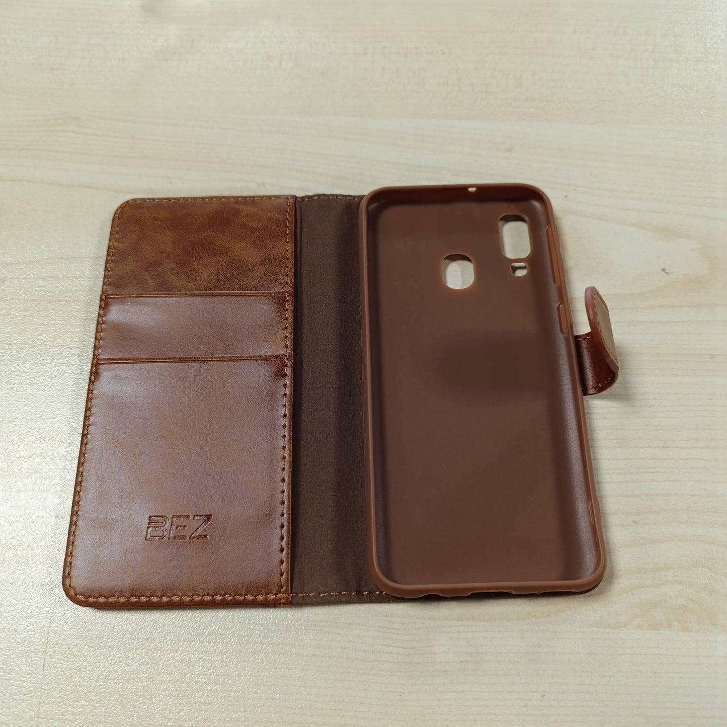 269262 - BEZ Mbulesë për Samsung A40, Mbulesë mbrojtëse prej lëkure portofoli për Samsung Galaxy A40, Portofol prej lëkure poliuretani, me grep, xhep për monedha, mbyllje magnetike, e zezë