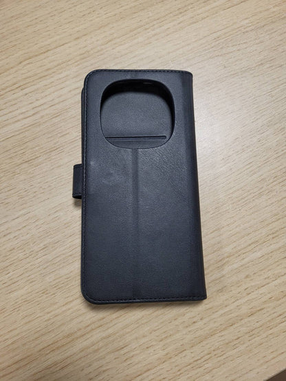 274533 - WAURZ Mbrojtëse Portofol për Xiaomi Redmi Note 15 4G/5G, me Kthesë dhe Mbajtëse Kartash, Qese Lëkure, e zezë