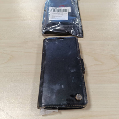 274495 - MONWEICZ Mbrojtëse Flip për iPhone 16, prej lëkure portofoli, mbulesë mbrojtëse premium me mbajtëse magnetike për karta, e zezë