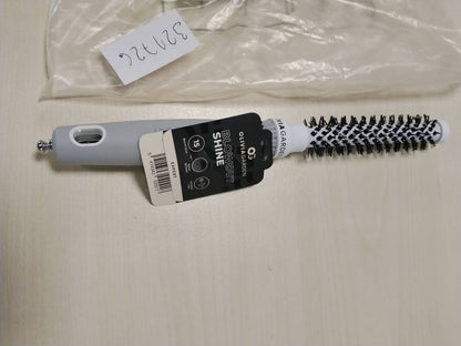 321726 - OLIVIA GARDEN Furçë Expert Blowout Shine 15 - E bardhë dhe gri - Furçë qeramike e rrumbullakët antistatike për floke me shkëlqim dhe pa kaçurrela