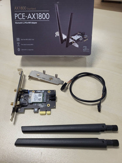 273320 - ASUS PCE-AX1800, Kartë Rrjeti Wi-Fi 6, Band i Dyfishtë (2.4 GHz / 5 GHz), 1800 Mbps, Përshtatës Bluetooth 5.0