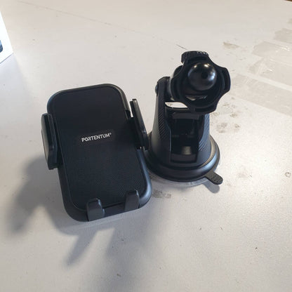 274342 - PORTENTUM Mbajtëse Telefoni për Makinë me Kupë Thithëse të Përforcuar, Rrotullim 360°, Krah i Zgjerueshëm, Kompatibël me Telefona 4 deri në 7.5"