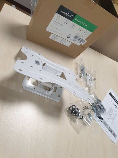 274033 - PUREMOUNTS Mbështetëse muri për TV, Rrotullim dhe anim universal për TV dhe monitorë 23-42 inç deri në 30 kg, maks. VESA 200x200 mm, e bardhë