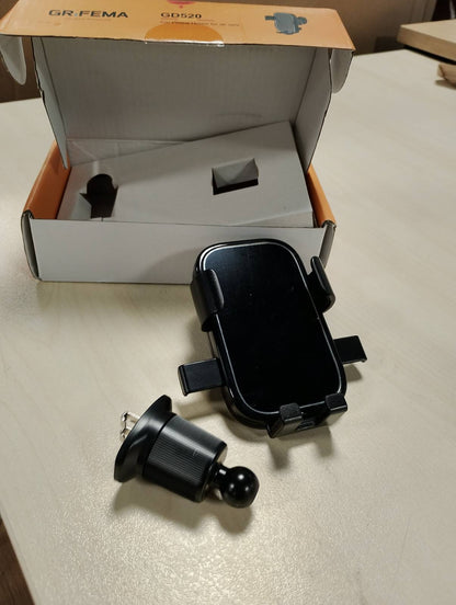 274552 - GRIFEMA Mbajtëse telefoni për ventilim në makinë me mbyllje automatike, rrotullim 360°, funksionim me një dorë, e pajtueshme me telefona 4.7-7 inç me kuti