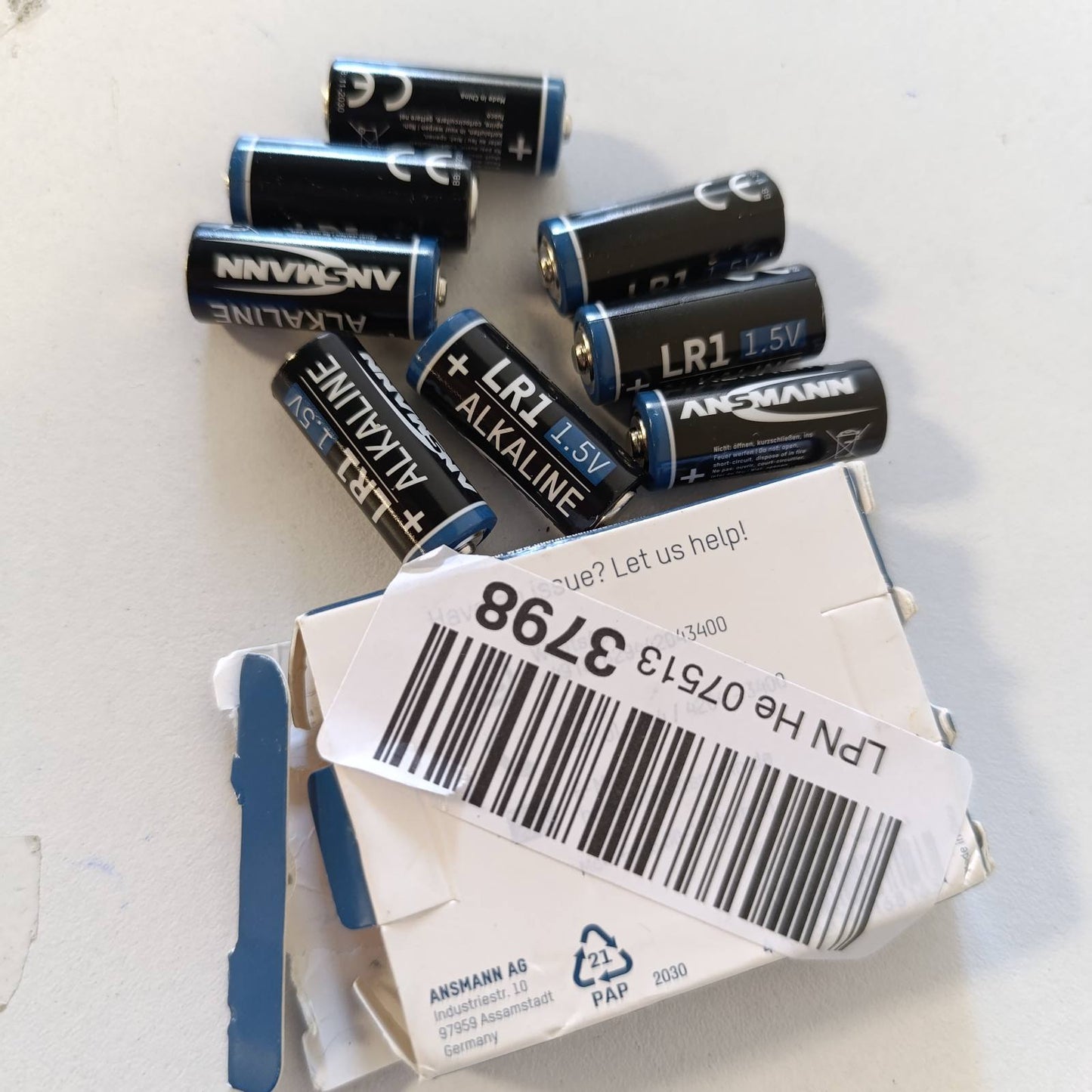 274414 - ANSMANN Bateri Alkaline LR1 (Pako me 8), 1.5V për Kalkulatorë Xhepi, Ora Muri, Hapëse Derash Garazhi me Telekomandë, Bateri të Njëpërdorshme